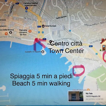Nido Di Valter, 5 Min A Piedi Dalla E Dal Centro * Rapallo